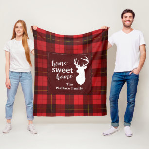 Couverture Polaire Rustique Plaid Rouge Wallace Tartan