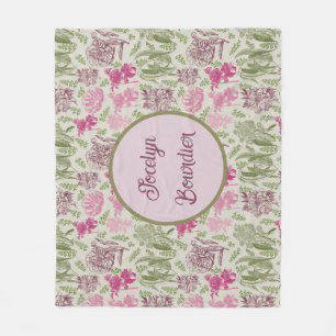 Couverture Polaire Sage Botanique Personnalisé Peony Eucalyptus