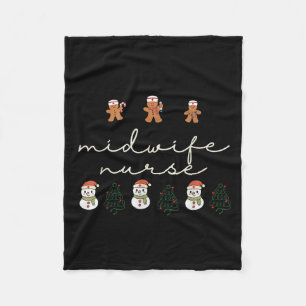 Couverture Polaire Sage-femme infirmière Noël pain d'épice Nicu hôpit