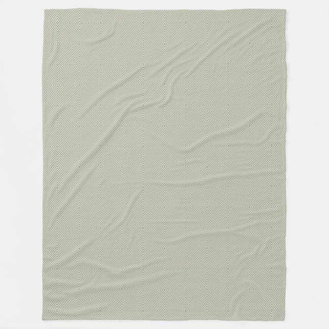 Couverture Polaire Sage Green Op Art Diamond Motif de bande géométriq (Devant)
