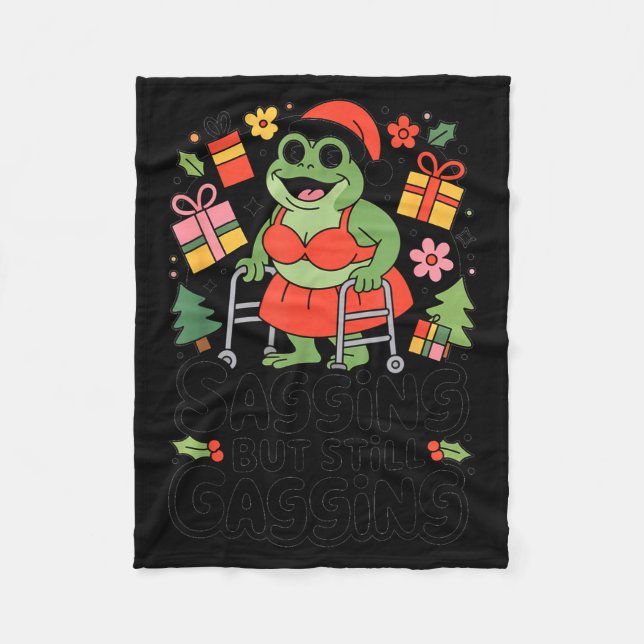 Couverture Polaire Sagging But Still Gagging Funny Christmas Frog Hol (Devant)