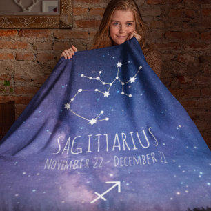 Couverture Polaire Saggitarius Constellation Zodiaque personnalisée