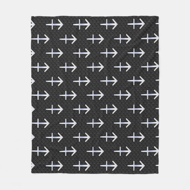 Couverture Polaire Sagittarius moderne Zodiac Sign on Snake Skin (Devant)
