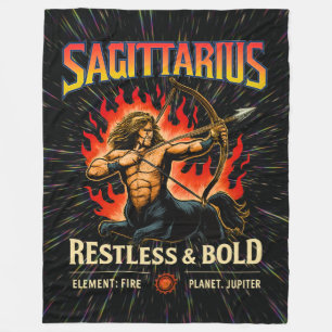 Couverture Polaire Sagittarius Zodiac 80's Rock Band Inspiré