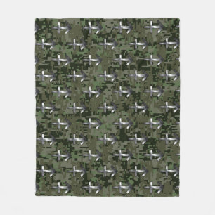 Couverture Polaire Sagittarius Zodiac Sign on Woodland Camouflage