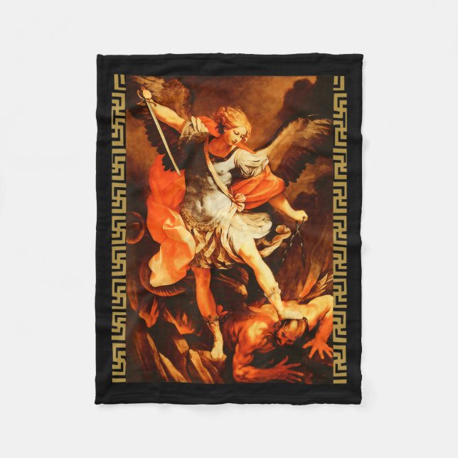 Couverture Polaire Saint Michael Defeating Satan Archangel Warrior  (Devant)