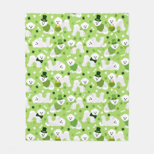 Couverture Polaire Saint Patrick's Day Bichon Frise