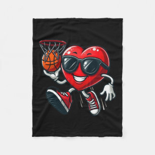 Couverture Polaire Saint Valentin Coeur Dunking Basketball Garçons Fi