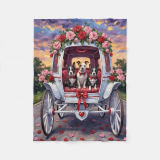 Couverture Polaire Saint-Valentin du chien Staffordshire américain