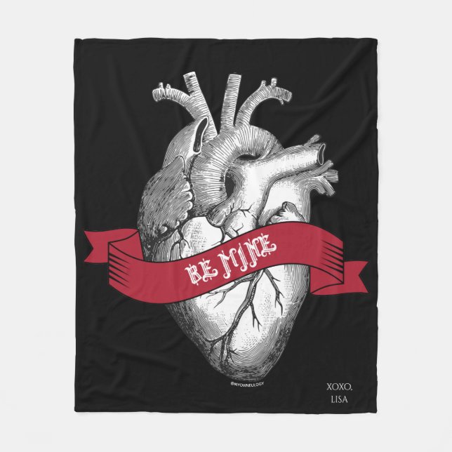Couverture Polaire Saint-Valentin gothique de coeur (Devant)