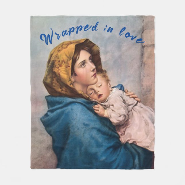 Couverture Polaire Sainte Vierge avec Christ Enfant (Devant)