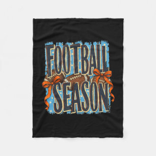 Couverture Polaire Saison de football amusante rayée rétro de journée