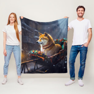 Couverture Polaire Saison de Noël de Shiba Inu