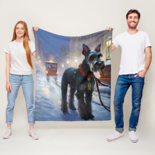 Couverture Polaire Saison de Noël des Schnauzer miniatures