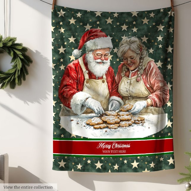 Couverture Polaire Saison de vacances du Père Noël personnalisé (Custom Santa Claus Blanket Holiday Season)