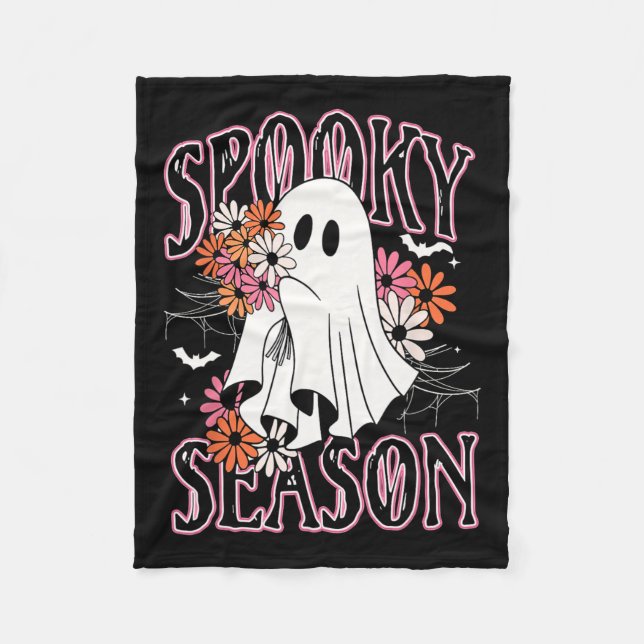 Couverture Polaire Saison éffrayante mignonne Fantôme Halloween Costu (Devant)