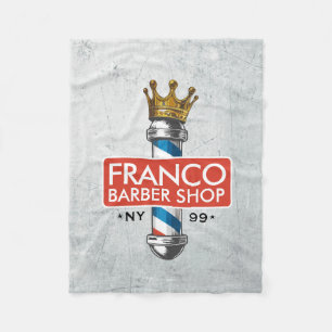 Couverture Polaire Salon de coiffure Barber Hair Shop King Crown Mât