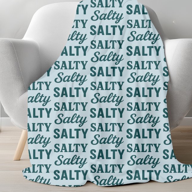 Couverture Polaire Salty Life | Coastal Teal Blue Graphic Beach Decor (Créateur téléchargé)