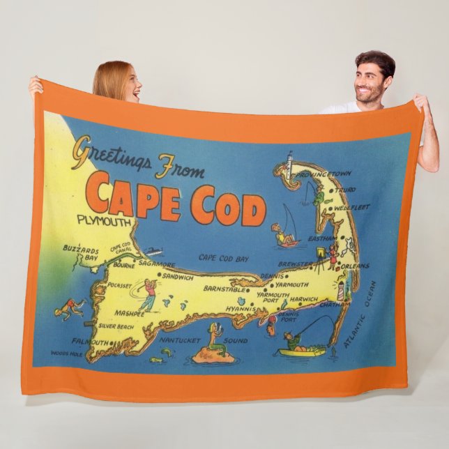 Couverture Polaire Salutations de la carte de Cape Cod (En situation)