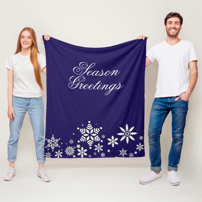 Couverture Polaire Salutations de saison Snowflakes | ⭐ bleu ⭐ ⭐ ⭐ ⭐ (En situation)