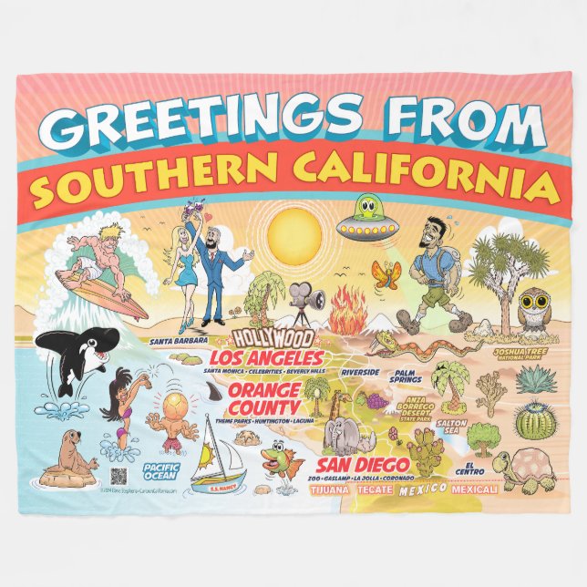 Couverture Polaire Salutations de SoCal Fleece Blanket (Devant (Horizontal))