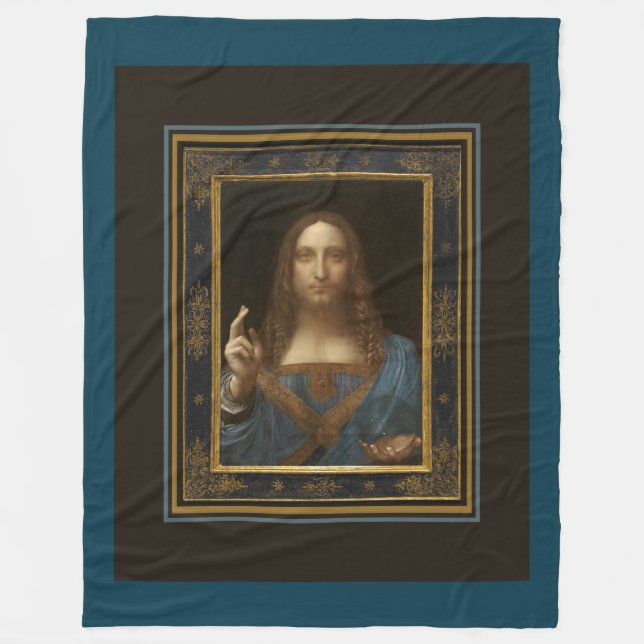 Couverture Polaire Salvator Mundi c 1500 Leonardo da Vinci Fine Art   (Devant)