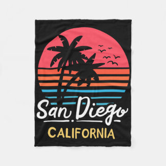 Couverture Polaire San Diego California Beach Vacation Vintage