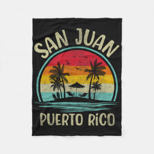 Couverture Polaire San Juan Beach Porto Rico Palm Tree Family Été