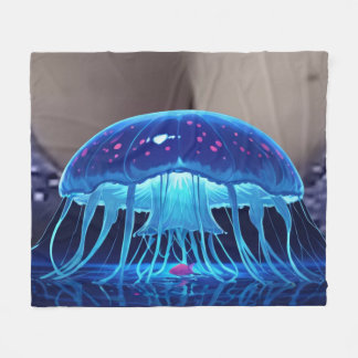 Couverture Polaire Sanctuaire de méduses bioluminescentes – Océan lum
