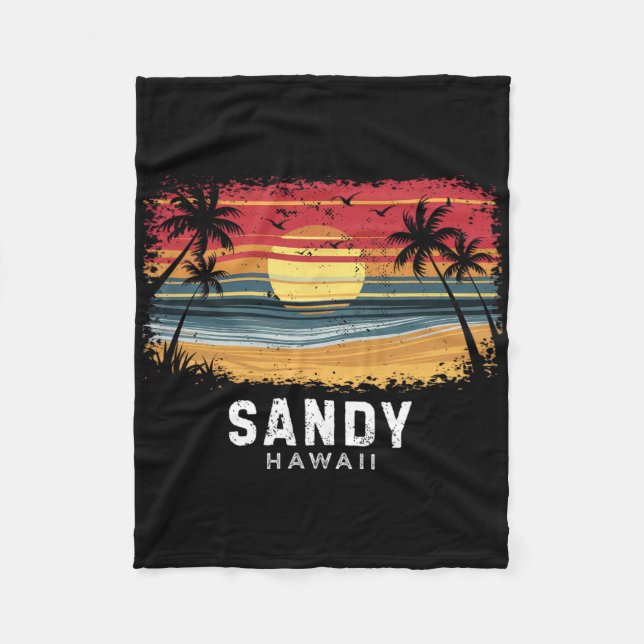 Couverture Polaire Sandy Beach Hawaii Surfboard Beach  (Devant)