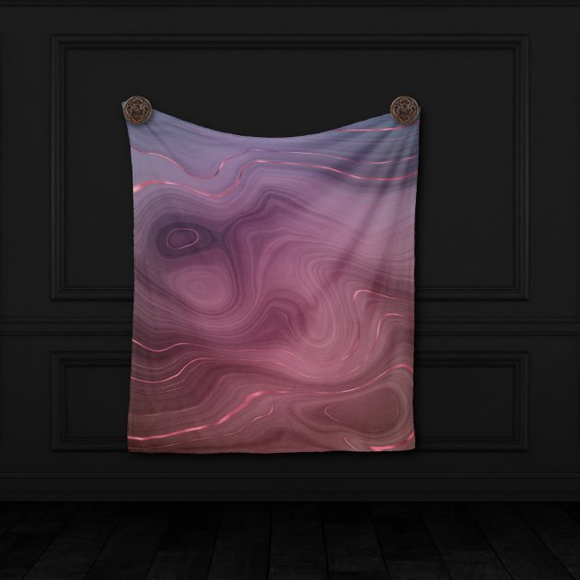 Couverture Polaire Sangria Strata | Moody Pink and Purple Luxe Agate (Créateur téléchargé)