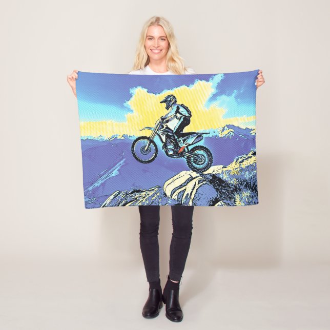 Couverture Polaire Sans peur - Motocross Rider (En situation)