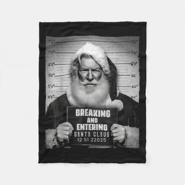 Couverture Polaire Santa Breaking Entering Mugshot Funny Christmas Ho (Devant)