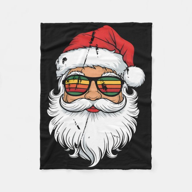 Couverture Polaire Santa Face Retro Sungles Christmas Men Boys Xmas S (Devant)