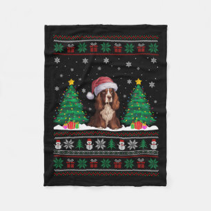 Couverture Polaire Santa Hat Boykin Spaniel Chien Xmas Les lumières d