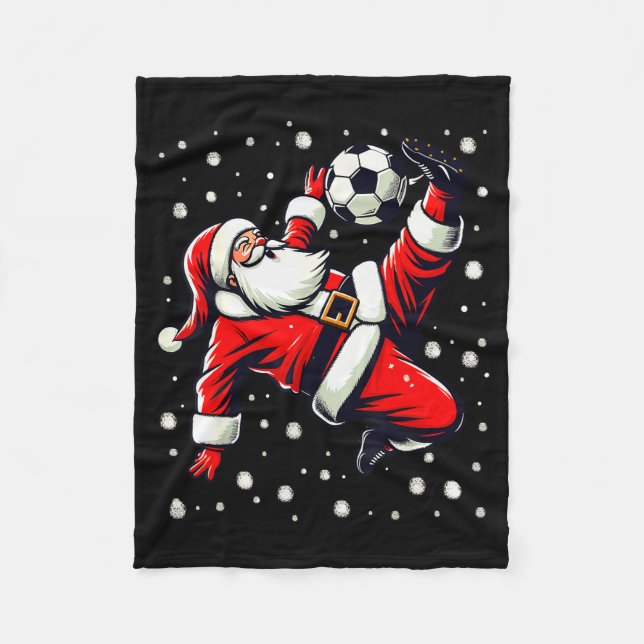 Couverture Polaire Santa Plays Soccer Bicycle Kick, Christmas Women M (Devant)