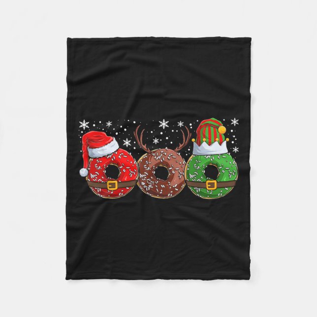 Couverture Polaire Santa Reindeer Elf Donut Doughnut Christmas Womens (Devant)