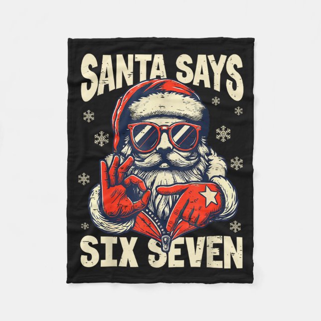 Couverture Polaire Santa Says Six Seven 6 7 Gen Z Alpha Meme Slang Ch (Devant)
