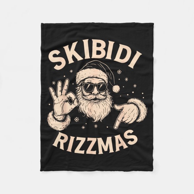 Couverture Polaire Santa Six Seven Meme 67 Hands Sign Rizz Skibidi Ri (Devant)