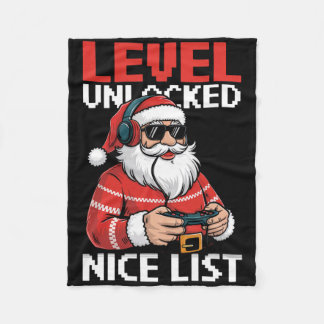 Couverture Polaire Santa Video Game Level Unlocked Nice List Gamer Ga