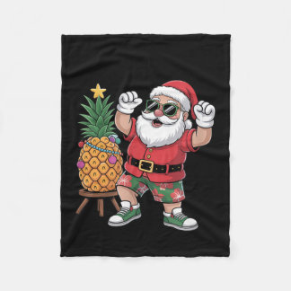 Couverture Polaire Santa With Pineapple Christmas Tree In Summer Time
