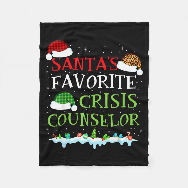Couverture Polaire Santa's Favorite Crisis Counselor Fun Christmas  (Devant)