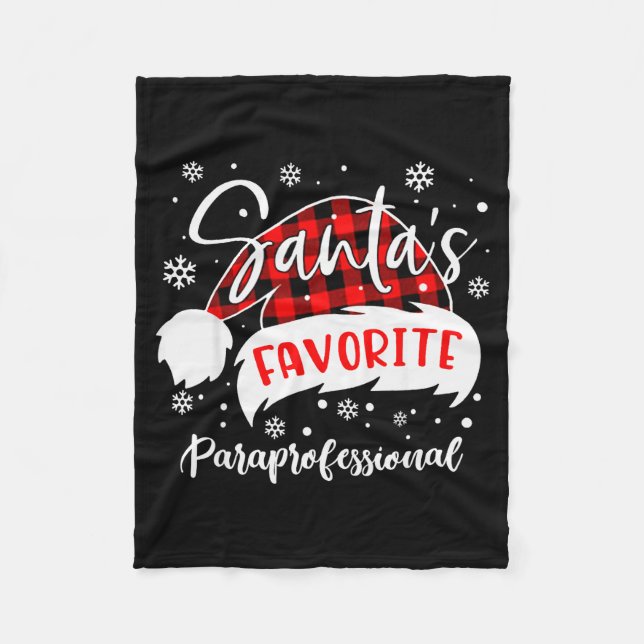 Couverture Polaire Santa's Favorite Paraprofessional Hat Flannel Chri (Devant)