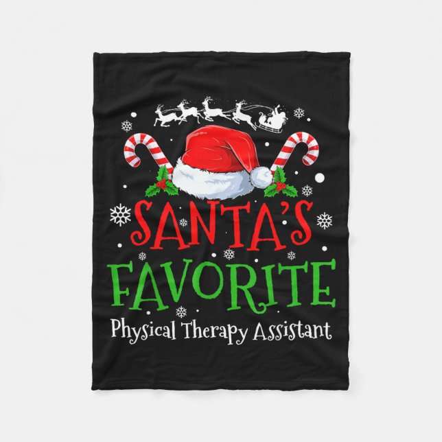 Couverture Polaire Santa's Favorite Physical Therapy Istant Christmas (Devant)