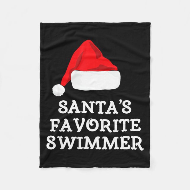 Couverture Polaire Santa's Favorite Swimmer Christmas Funny Xmas Swim (Devant)