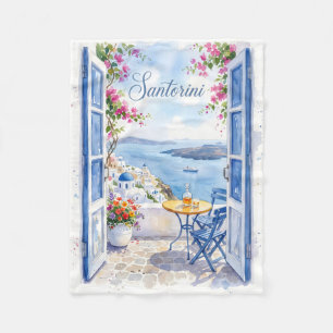 Couverture Polaire Santorin Grèce Voyage Rétro