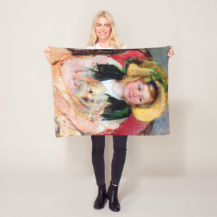 Couverture Polaire Sara avec son chien, Cassatt