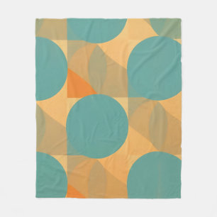Couverture Polaire Sarcelle, Brun et Orange dans un motif de style ré