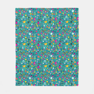 Couverture Polaire sarcelle d'hiver de motif de bande dessinée