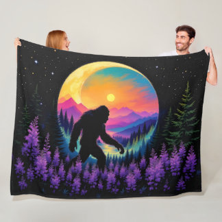 Couverture Polaire Sasquatch Rainbow Mountain Moon Horloge murale